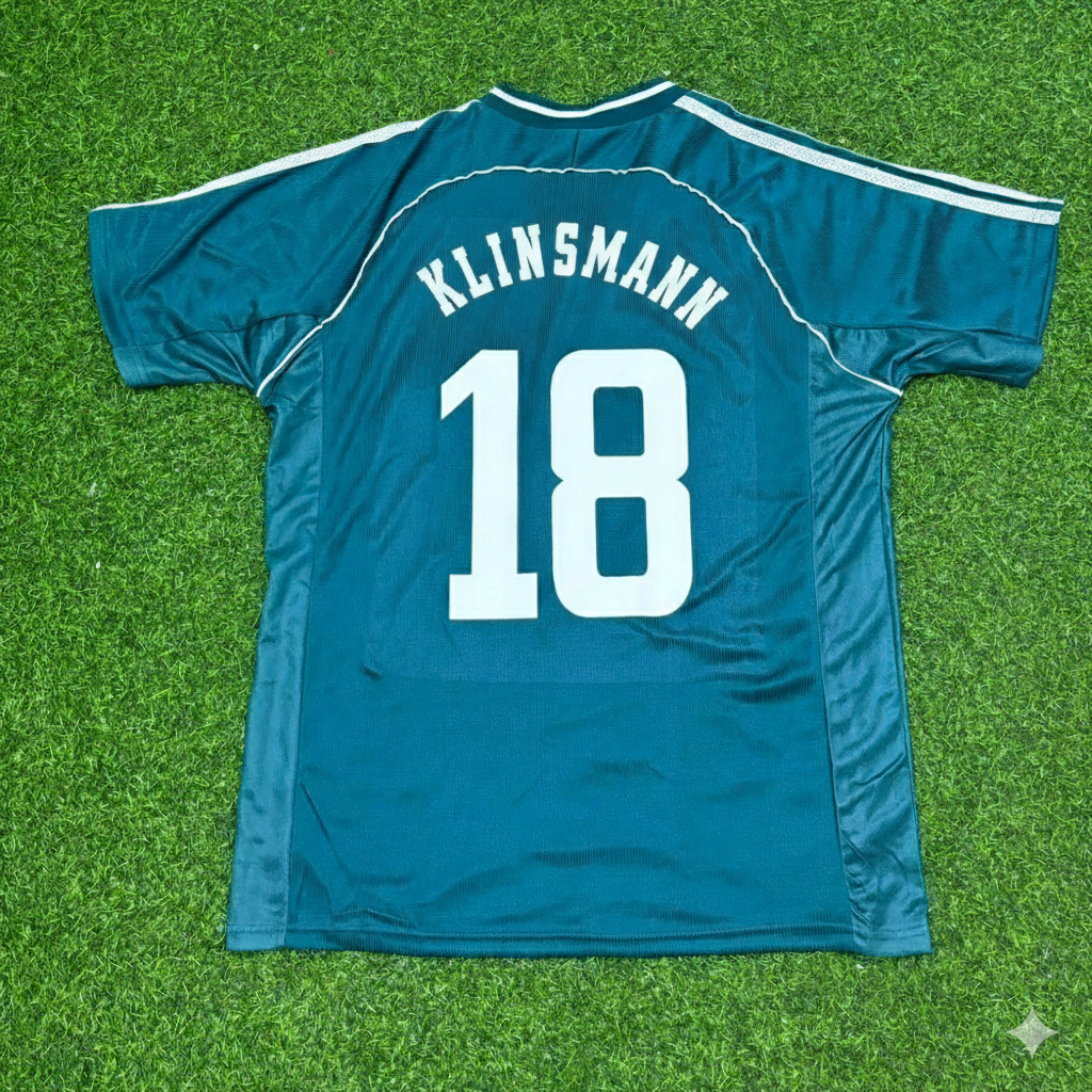 Germany 1998 World Cup Away Retro Football Jersey – Jürgen Klinsmann – Back View