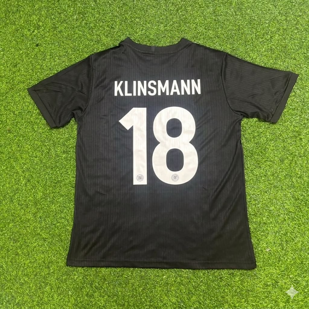 Jürgen Klinsmann Germany 125 Years Special Black Football Jersey – Back View