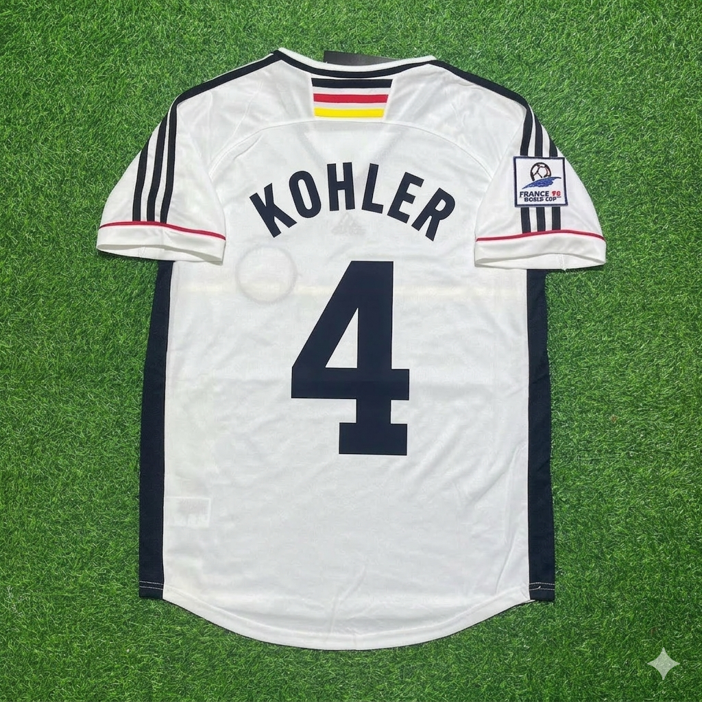 1998 Jürgen Kohler Deutschland World Cup Retro Fußballtrikot – Back View