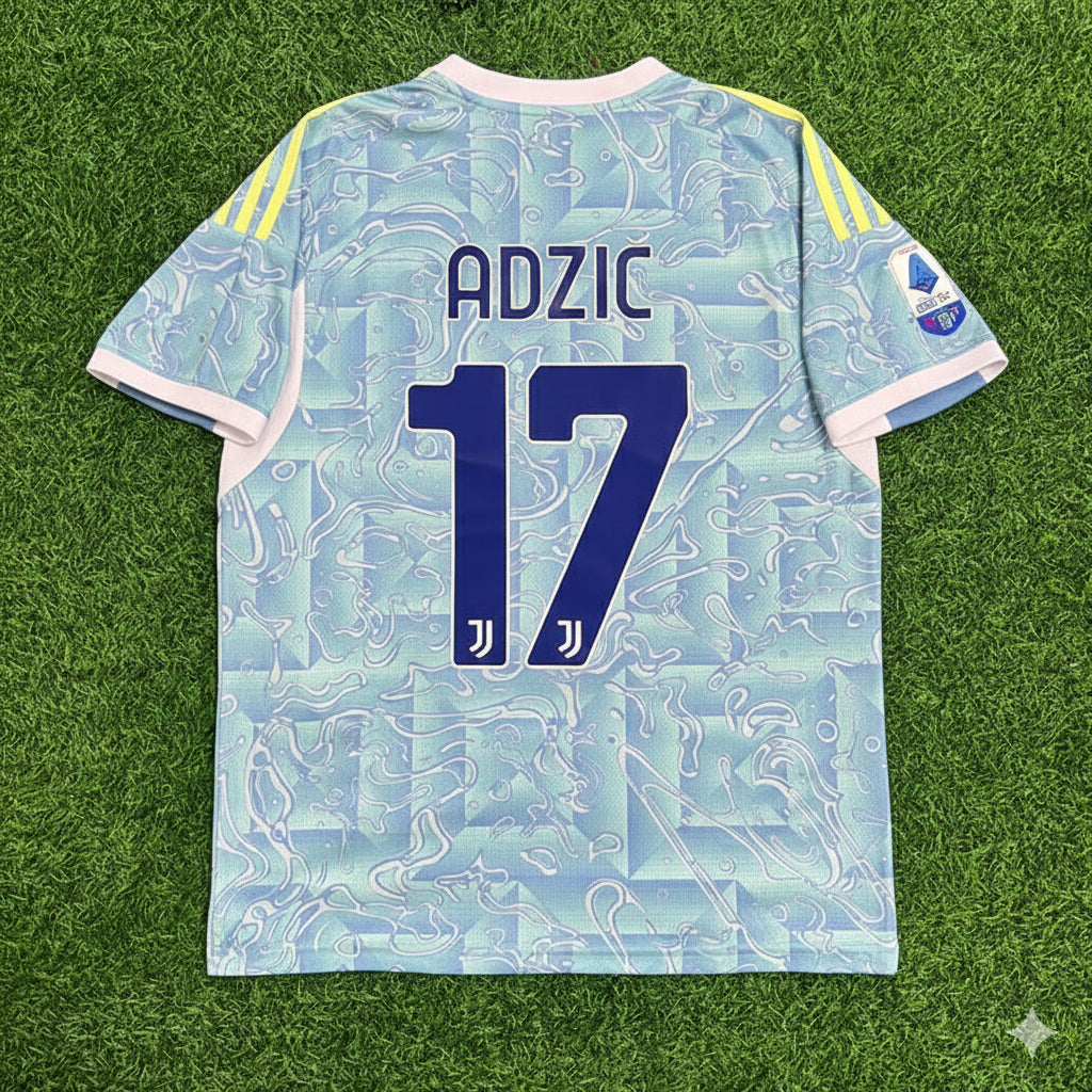 Juventus New Season Football Jersey – Vasilije Adžić – Back View