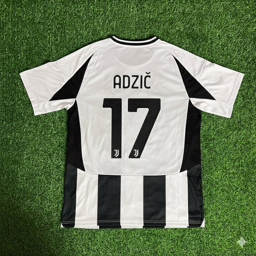 Juventus New Season Football Jersey – Vasilije Adžić – Back View