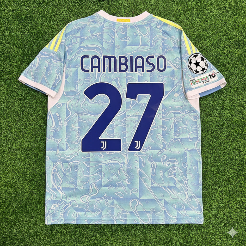 Juventus New Season Football Jersey – Andrea Cambiaso – Back View