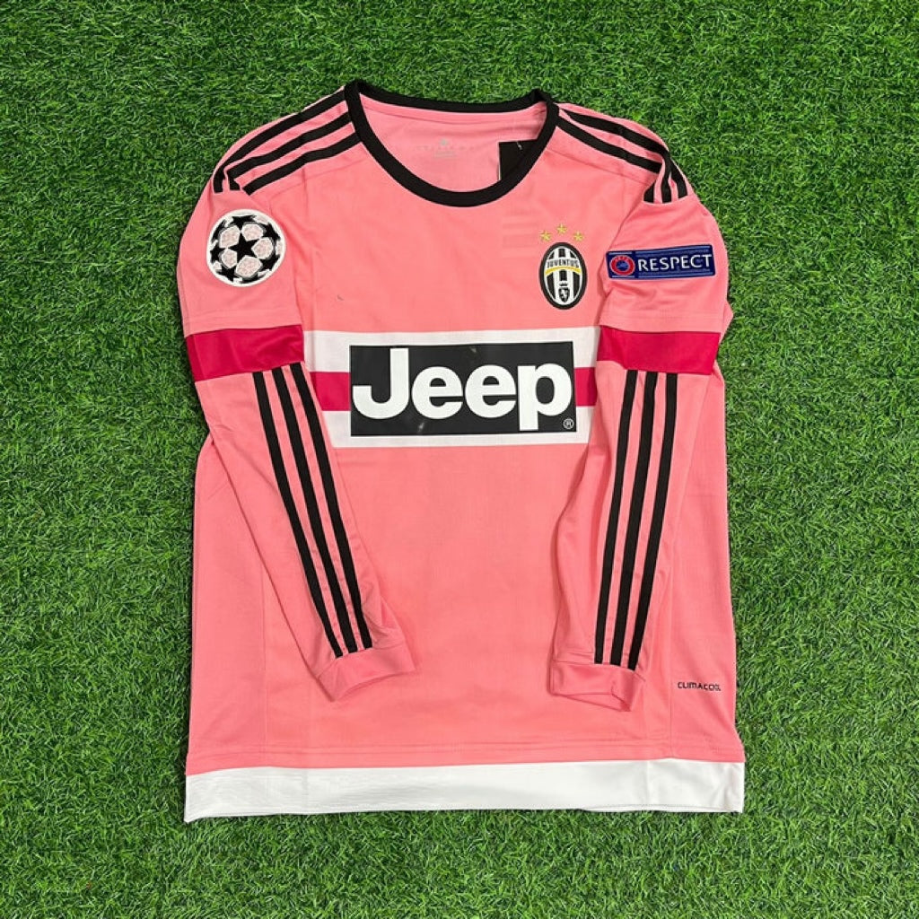 2015/16 Juventus Pink Retro Pink Football Jersey – Back View