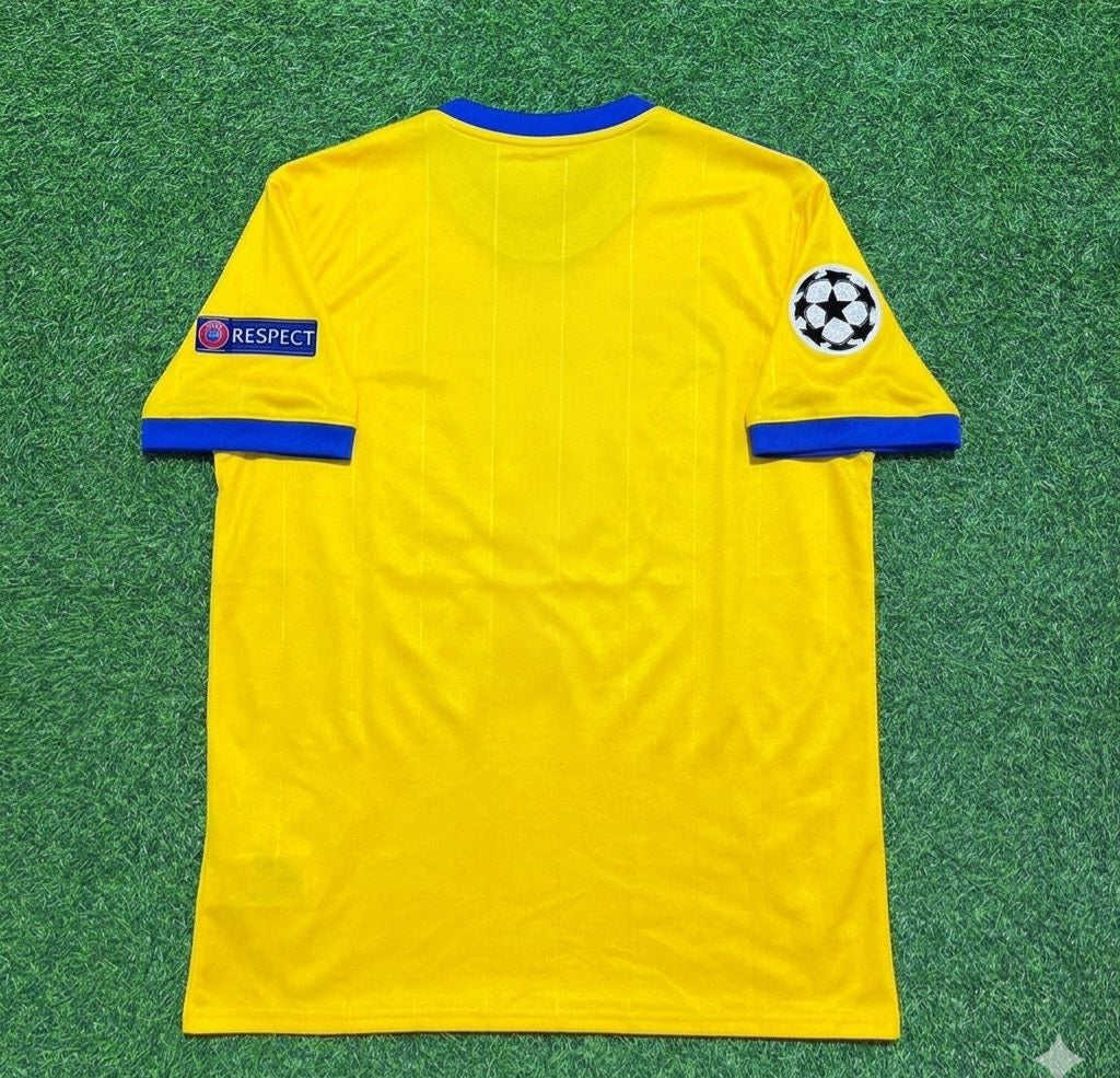 2017/18 Juventus Yellow Retro Football Jersey – Front View