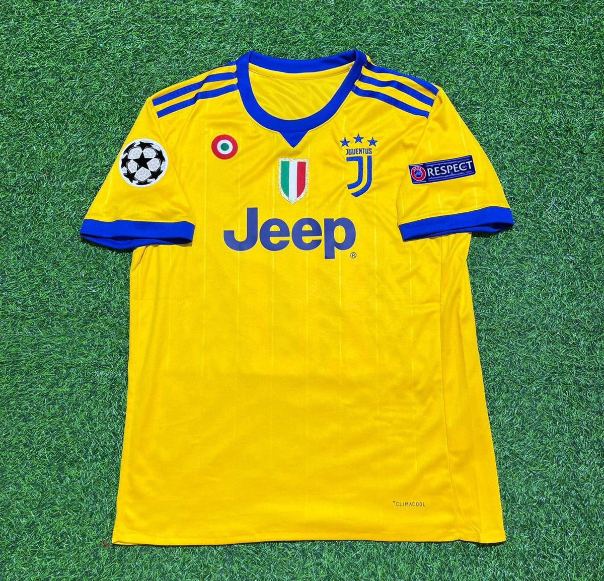 2017/18 Juventus Yellow Retro Football Jersey – Back View