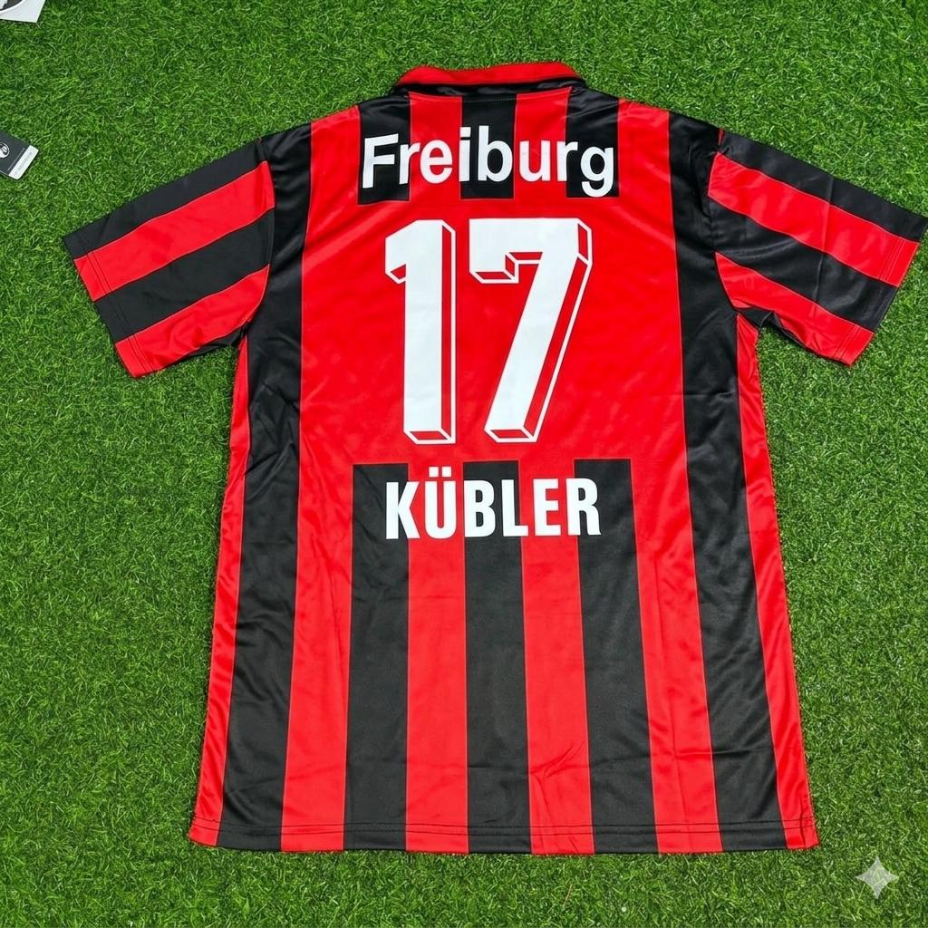 Lukas Kübler SC Freiburg Retro Football Jersey – Back View