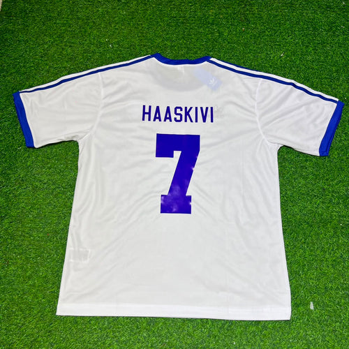 1982 Finland Suomi Haaskivi Home Retro Football Shirt Jalkapallopaita Jersey – Back View