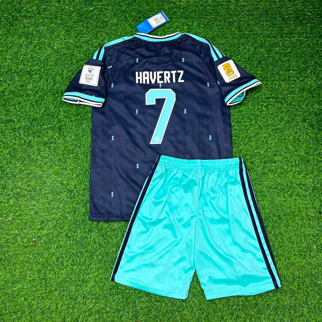 Kai Havertz Germany 2026 World Cup Kids Away Blue Football Jersey – Back View