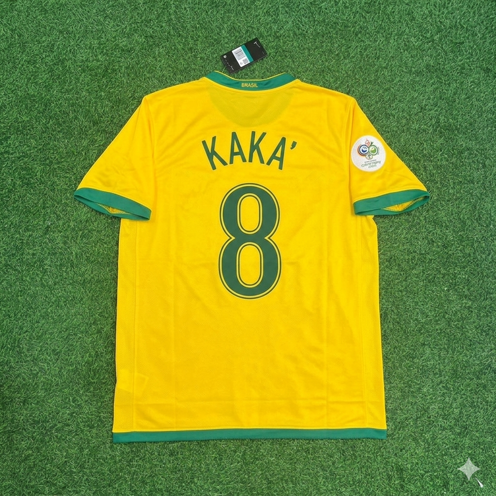 Kaka’ Leite #8 Brazil 2006 World Cup Jersey – Back View
