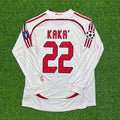 AC Milan 2007 Champions League Final Away White Long Sleeve Retro Jersey – Kaká #22 – Back View