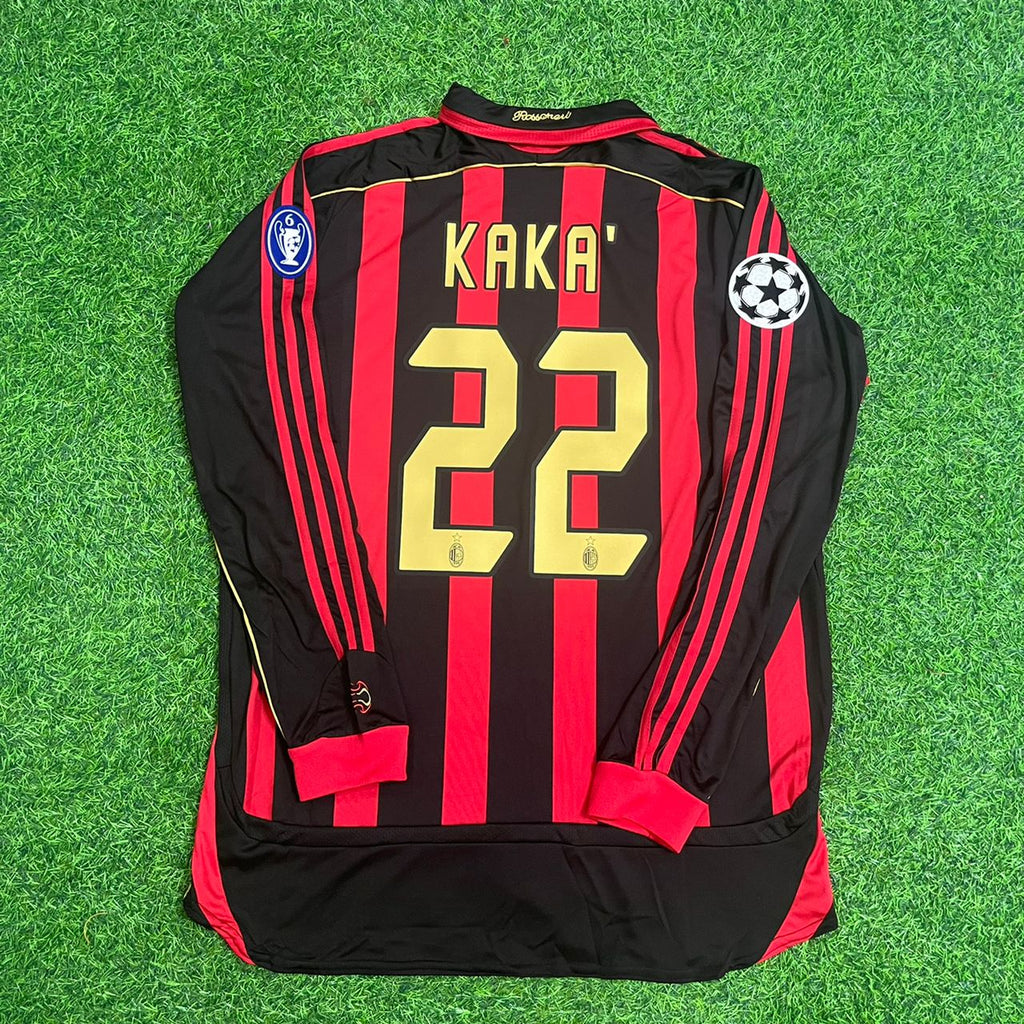 Kaká Leite Milan 2006 2007 Red Black Retro Jersey – Back View