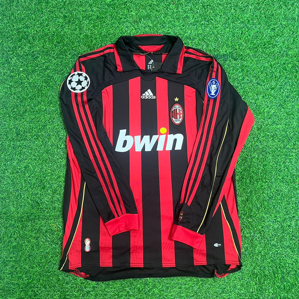 Kaká Leite Milan 2006 2007 Red Black Retro Jersey – Front View