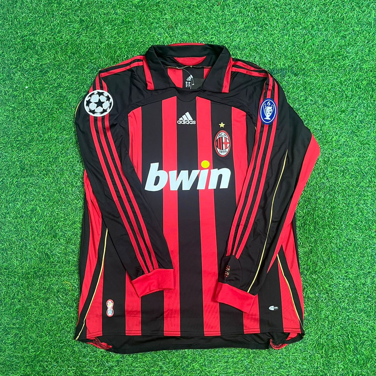 Kaká Leite Milan 2006 2007 Red Black Retro Jersey – Front View