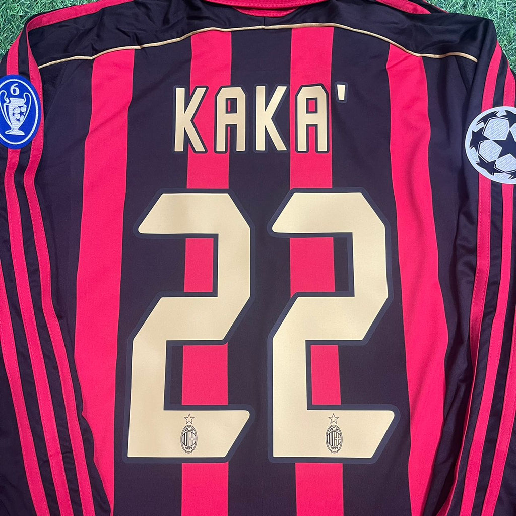 Kaká Leite Milan 2006 2007 Red Black Retro Jersey – Detailed View