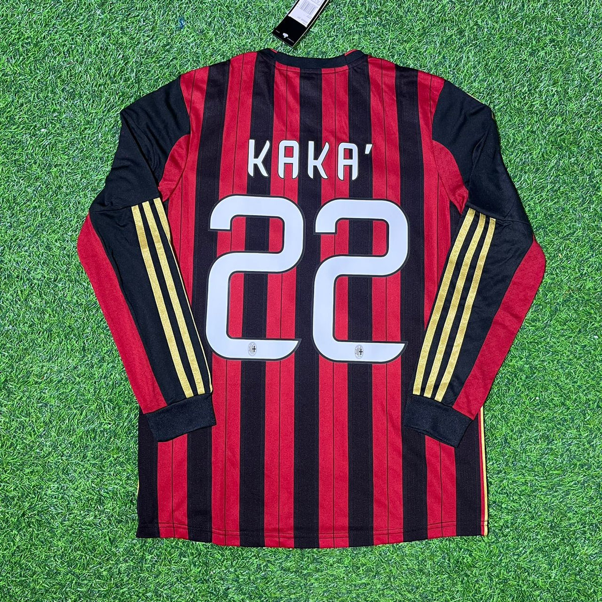 2013/14 Kaká AC Milan Long Sleeve Home Retro Football Jersey Collection – Back View