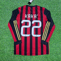 Kaká AC Milan 2013/14 Long Sleeve Home Retro Football Jersey – Back View