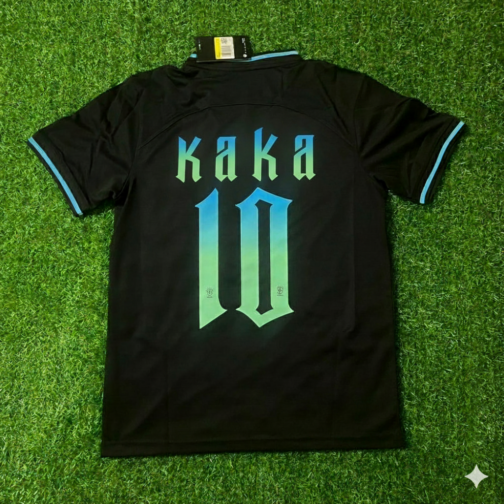 Kaka Leite Brazil Retro Football Jersey – Back View