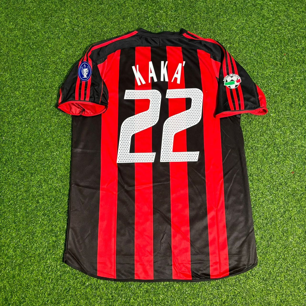 Milan 2003/2004 Home Retro Football Jersey – Kaká Leite 22 – Back View