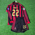 2006/07 AC Milan Retro Long Sleeve Kids Football Kit Kaká Leite