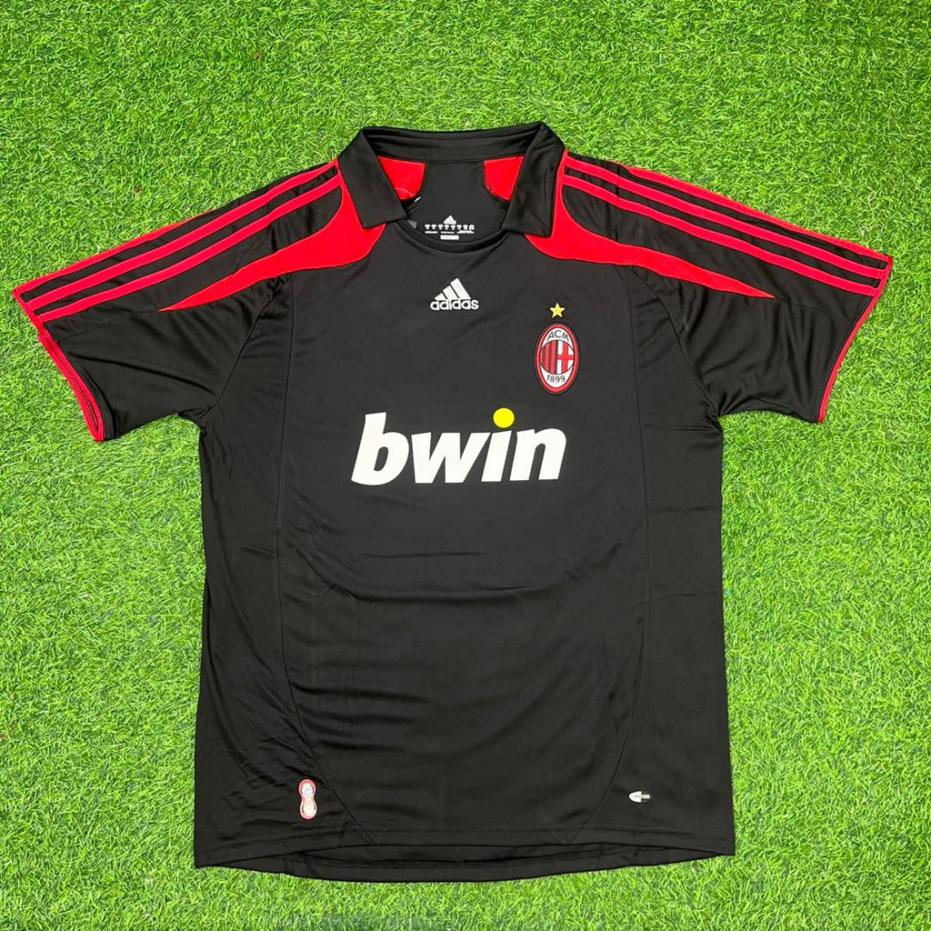 AC Milan 2007-2008 Black Retro Third Football Jersey – Andrea Pirlo – Front View