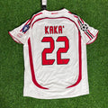 Kaká Leite Milan 2007 Final Athene Champions League Final White Retro Football Jersey – Back View