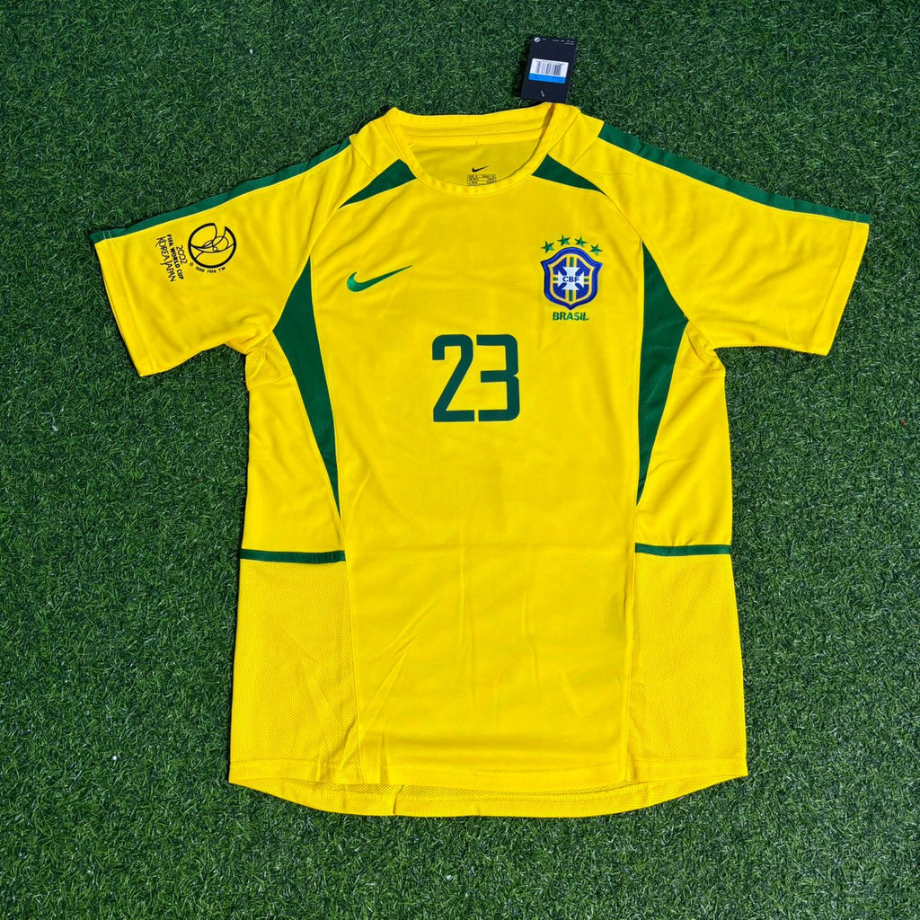 2002 Brazil World Cup Kaká Leite Retro Football Jersey – Front View