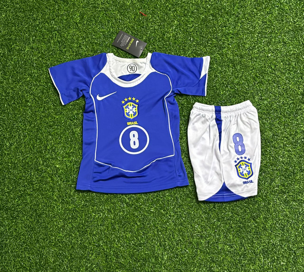 Kaká Leite Brazil 2004 Blue Retro Football Jersey – Front View