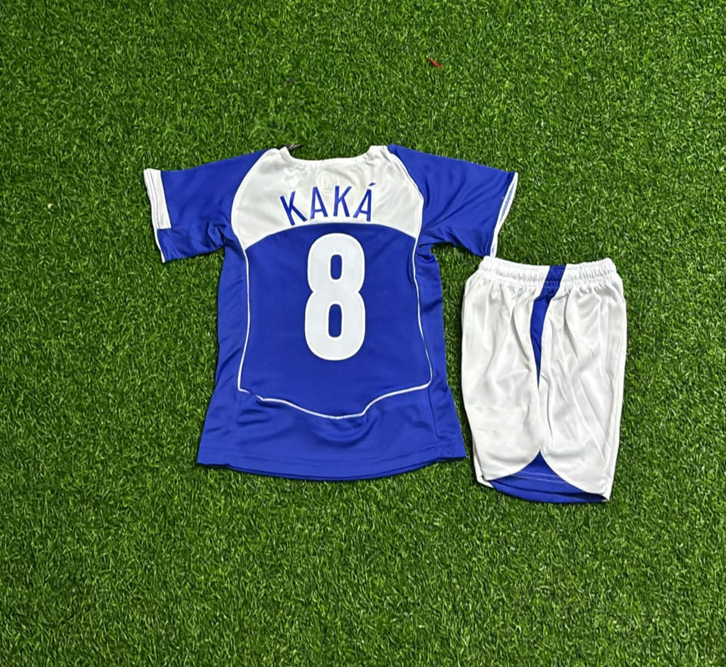 2004 Brazil Blue Retro Football Jersey – Kaká Leite – Back View
