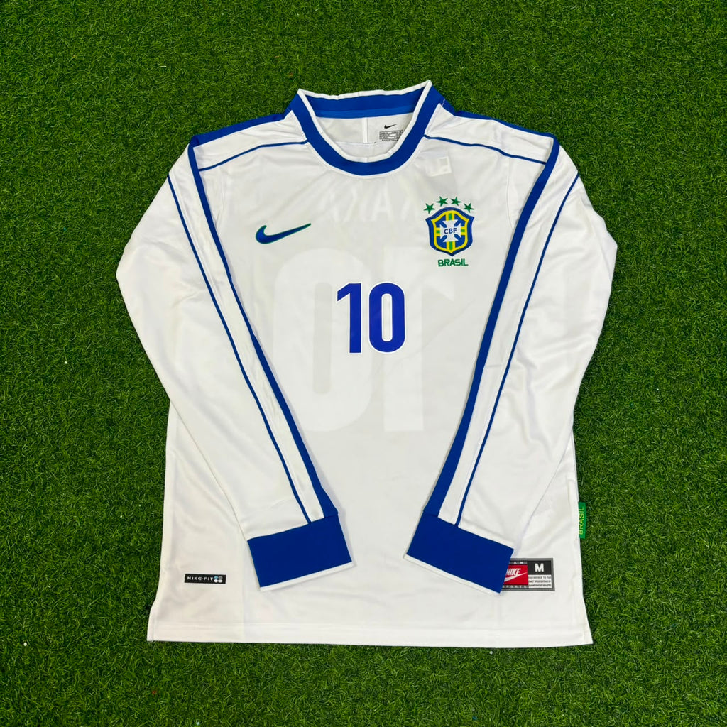 Brazil Long Sleeve Retro Football Jersey – Kaka Leite – Front View