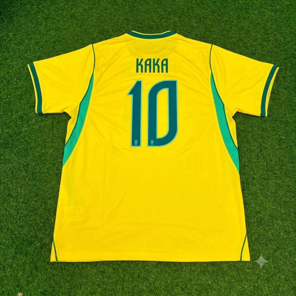 Kaka Leite Brazil Commemorative Special Retro Football Jersey – Back View