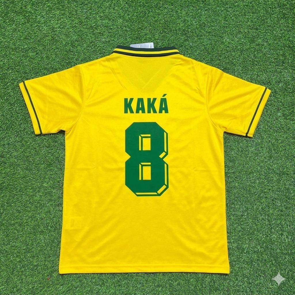 Kaka Leite #8 Brazil Retro Football Jersey – Back View