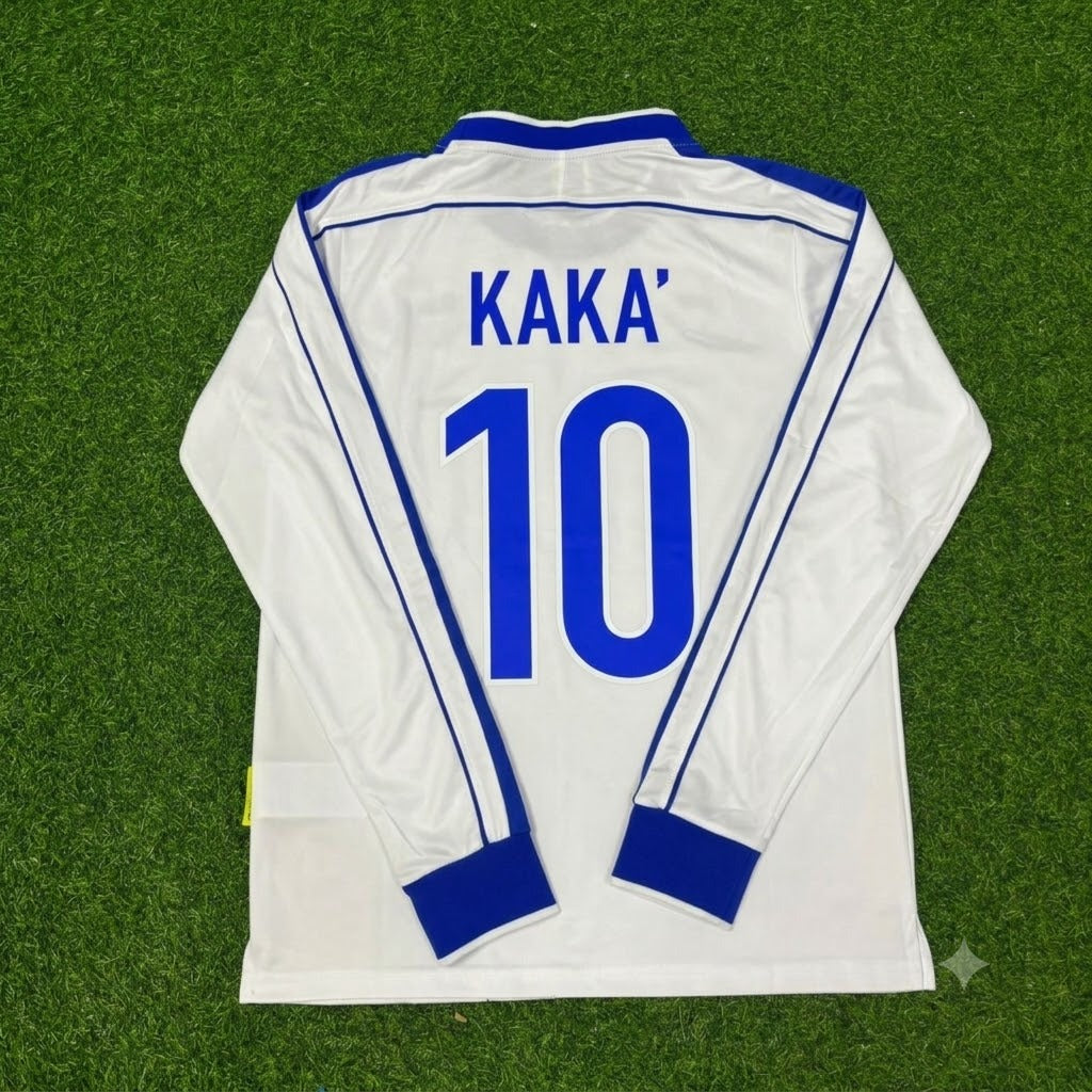 Kaka Leite Brazil Long Sleeve Retro Football Jersey – Back View