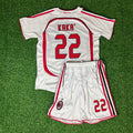 Kaka Leite Milan White Kids Children Set Retro Football Jersey – Back View
