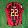 2003/04 Kaká 22 Milan Red & Black Home Retro Football Jersey – Back View