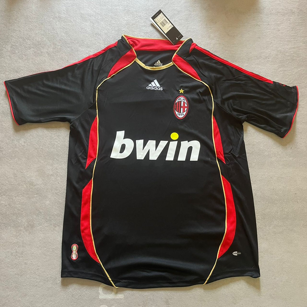 Kaká Leite AC Milan 2006-2007 Black Retro Soccer Kit Jersey – Front View