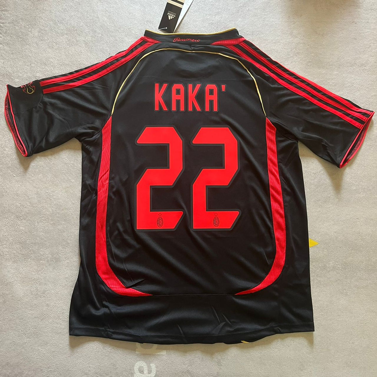 Kaká Leite AC Milan 2006-2007 Black Retro Soccer Kit Jersey – Back View