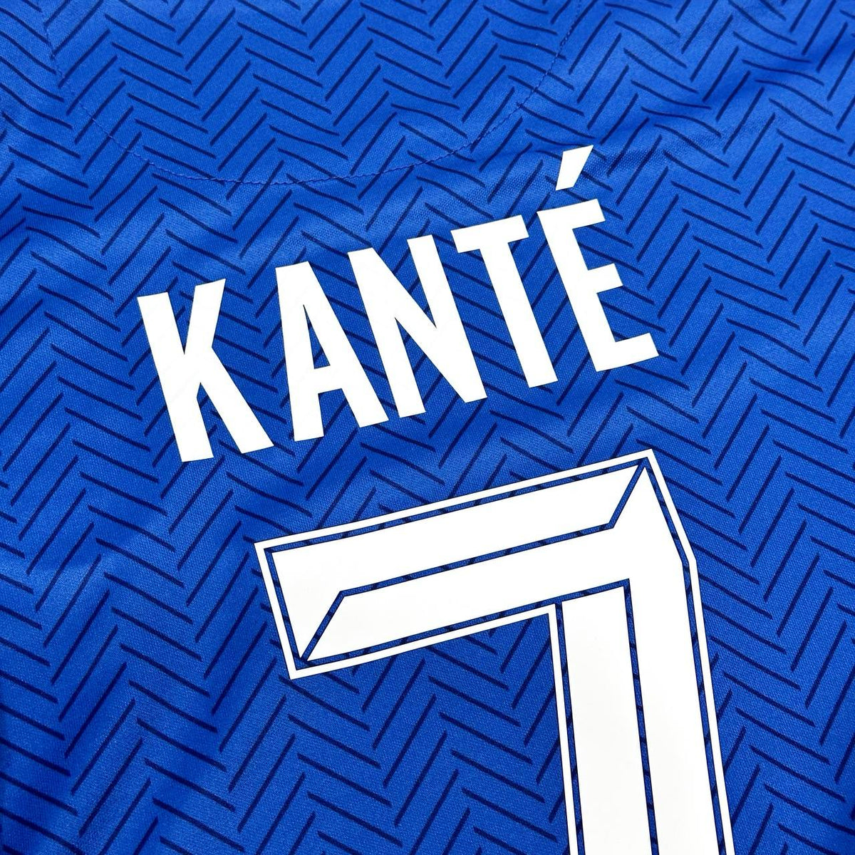 N'Golo Kante Chelsea 2021 Champions League Final Porto Blue Retro Kit Jersey – Detailed View