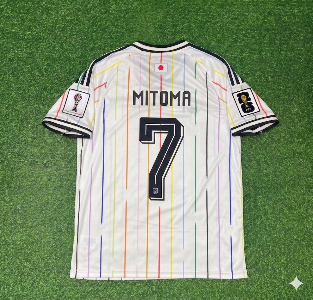 Kaoru Mitoma Japan World Cup 2026 Away White Football Jersey – Back View