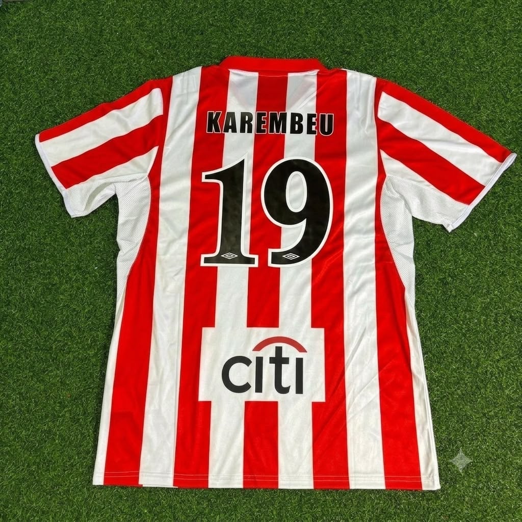 Christian Karembeu Olympiacos Special Retro Home Football Jersey – Back View