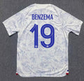 Karim Benzema #19 France 2022 World Cup Away Retro Jersey – Back View