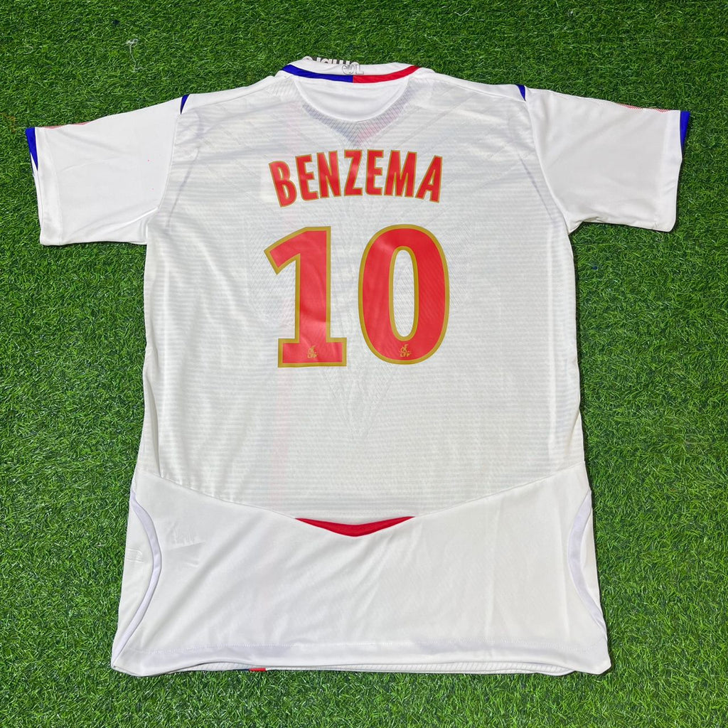 2008/09 Karim Benzema Olympique Lyonnais Home White Retro Football Jersey Collection – Back View