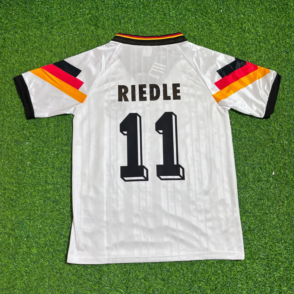 Germany 1992 Retro Football Jersey – Karl-Heinz Riedle – Back View