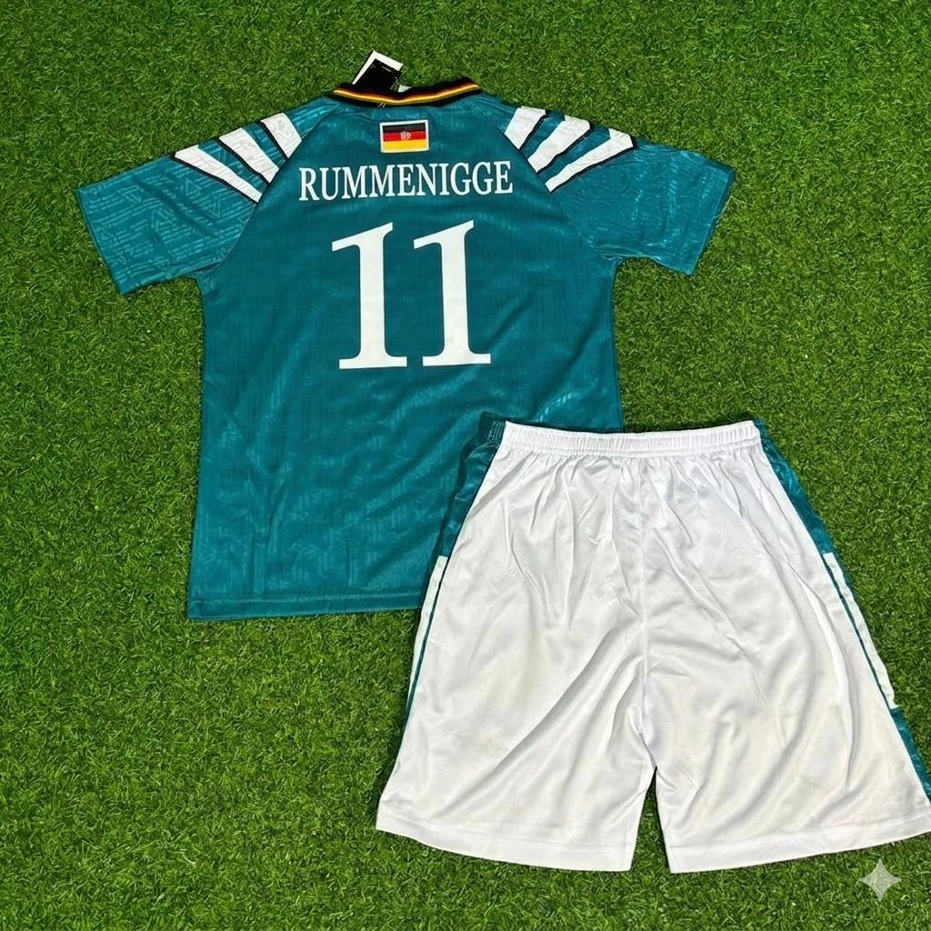 Karl-Heinz Rummenigge #11 Deutschland Retro Heim Kinder Fußballtrikot Jersey – Back View