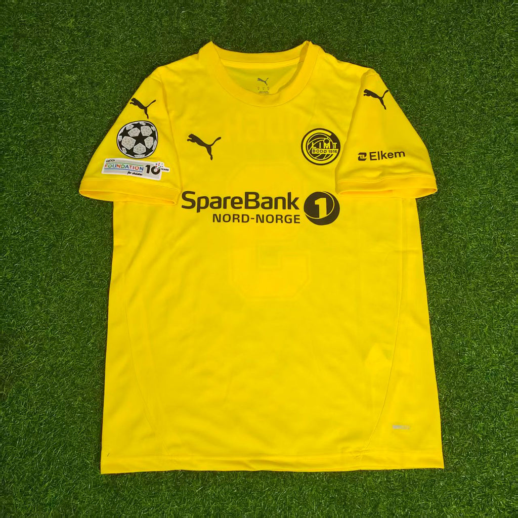 Fredrik Sjovold #20 Bodø/Glimt 2026 New Season Champions League Yellow Jersey – Front View