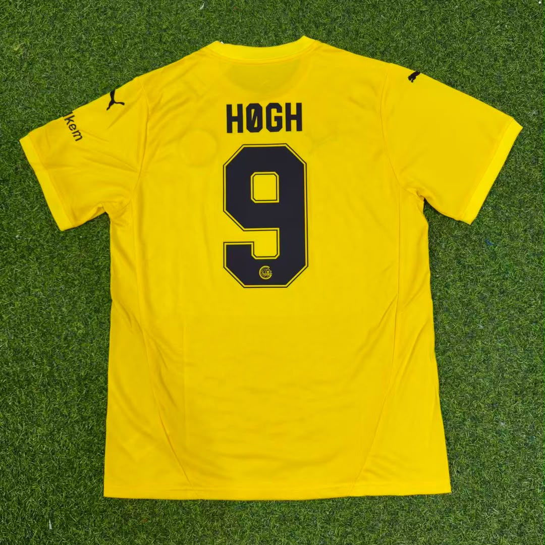 Kasper Høgh #9 Bodø/Glimt 2026 New Season Champions League Yellow Jersey – Back View