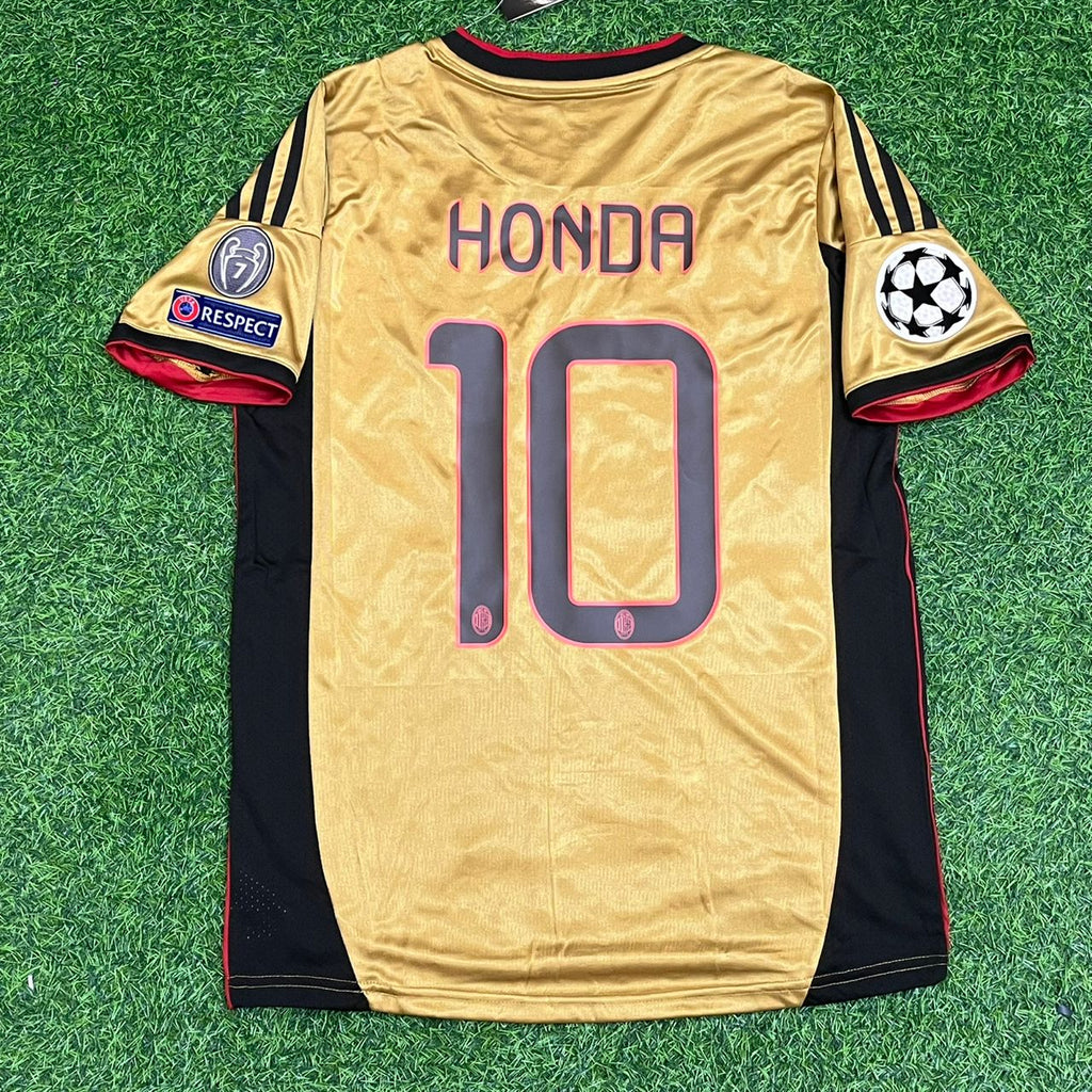 2013/14 Keisuke Honda - AC Milan Red Black Retro Football Jersey – Back View