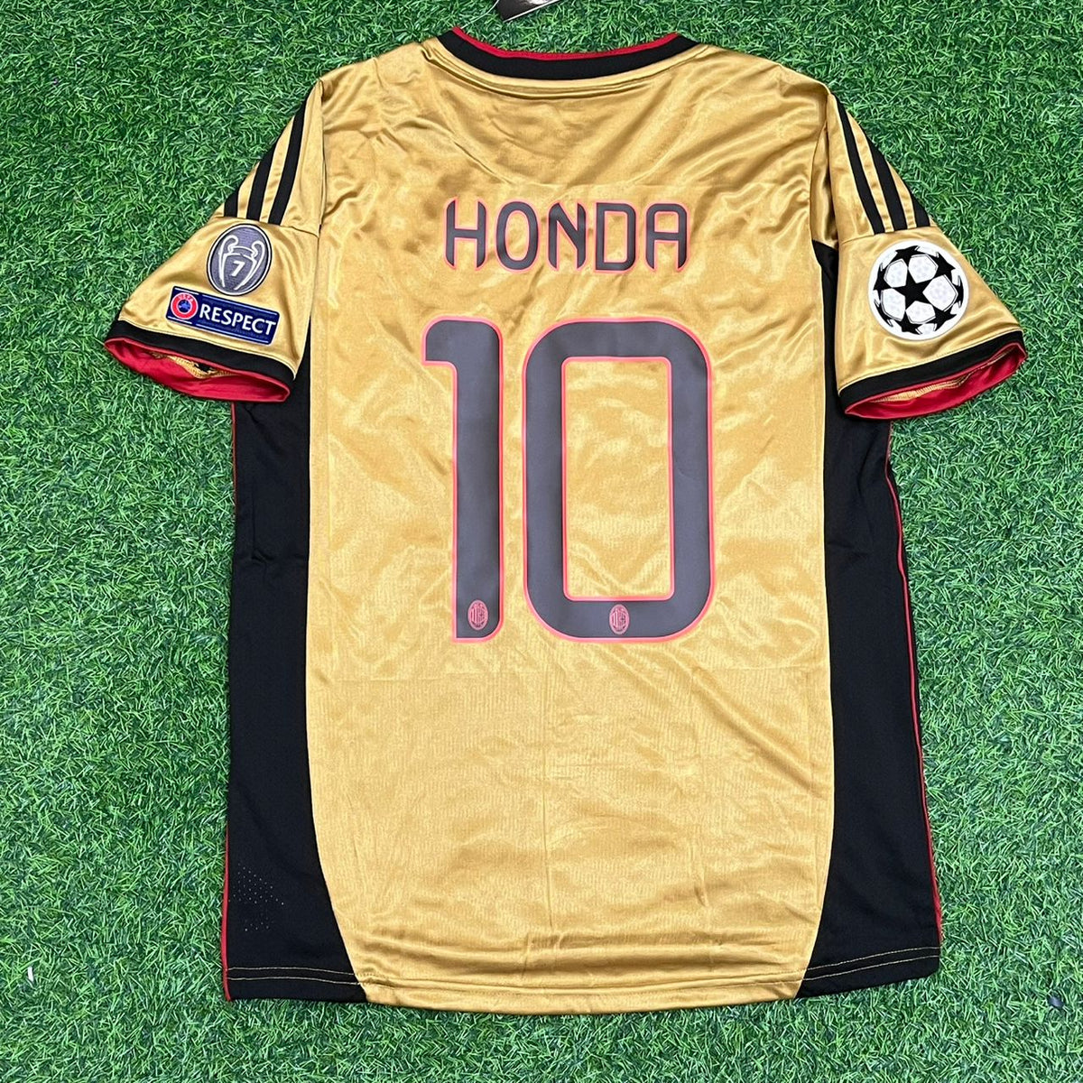 2013/14 Keisuke Honda - AC Milan Red Black Retro Football Jersey – Back View
