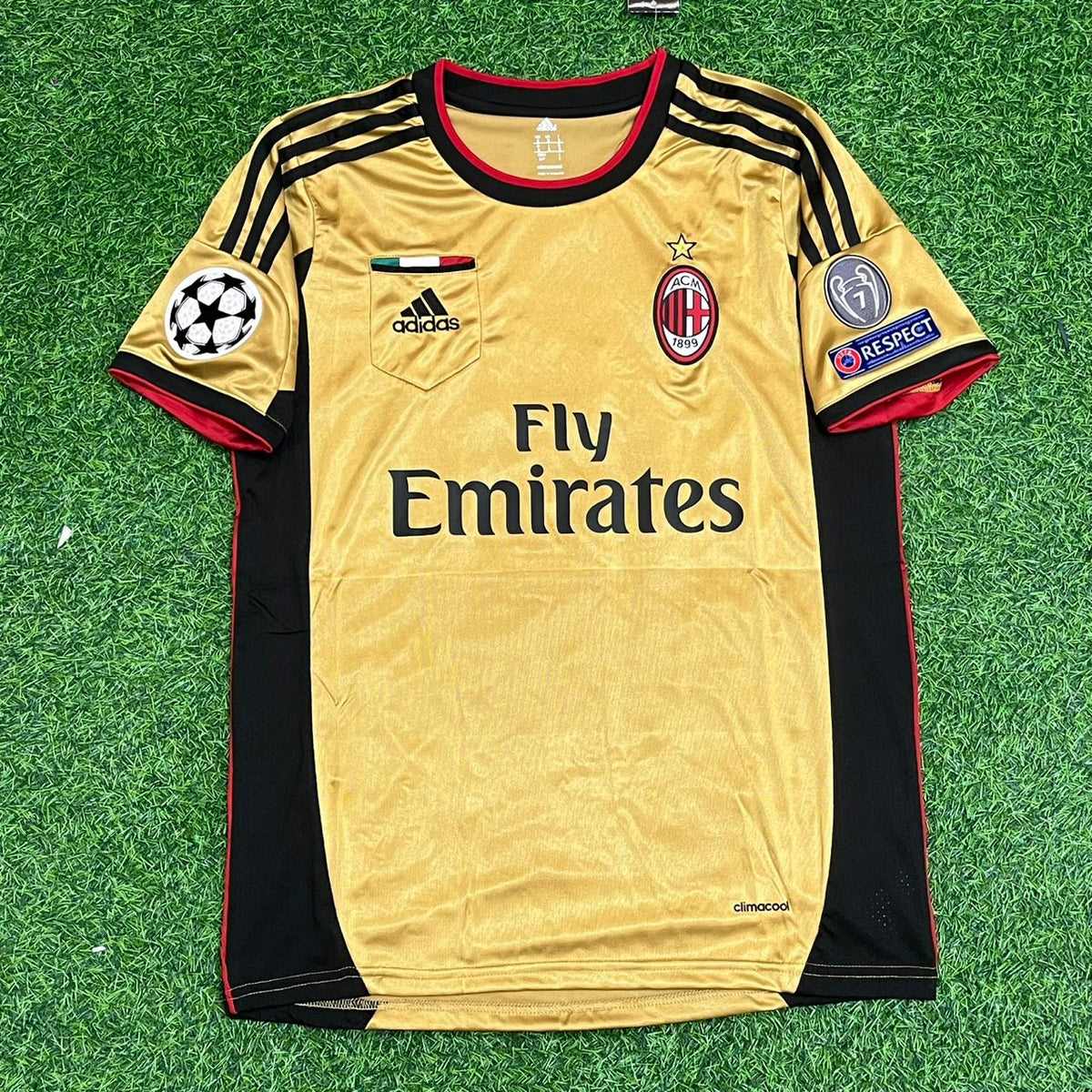 2013/14 Keisuke Honda - AC Milan Red Black Retro Football Jersey – Front View