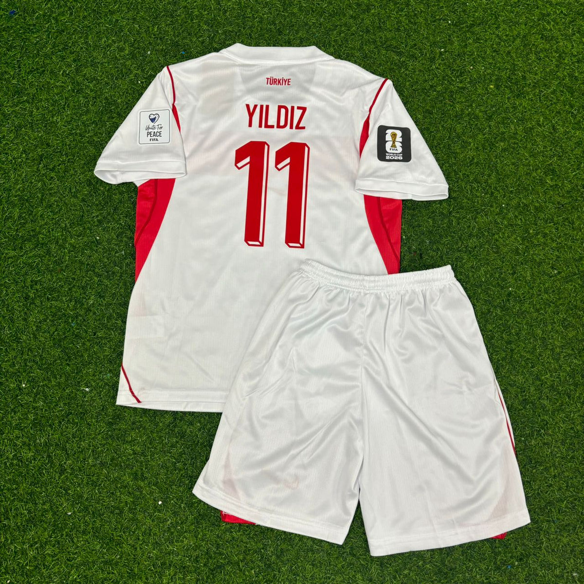 Turkey Türkiye 2026 World Cup Away White KIDS Football Jersey – Kenan Yıldız #11 – Back View