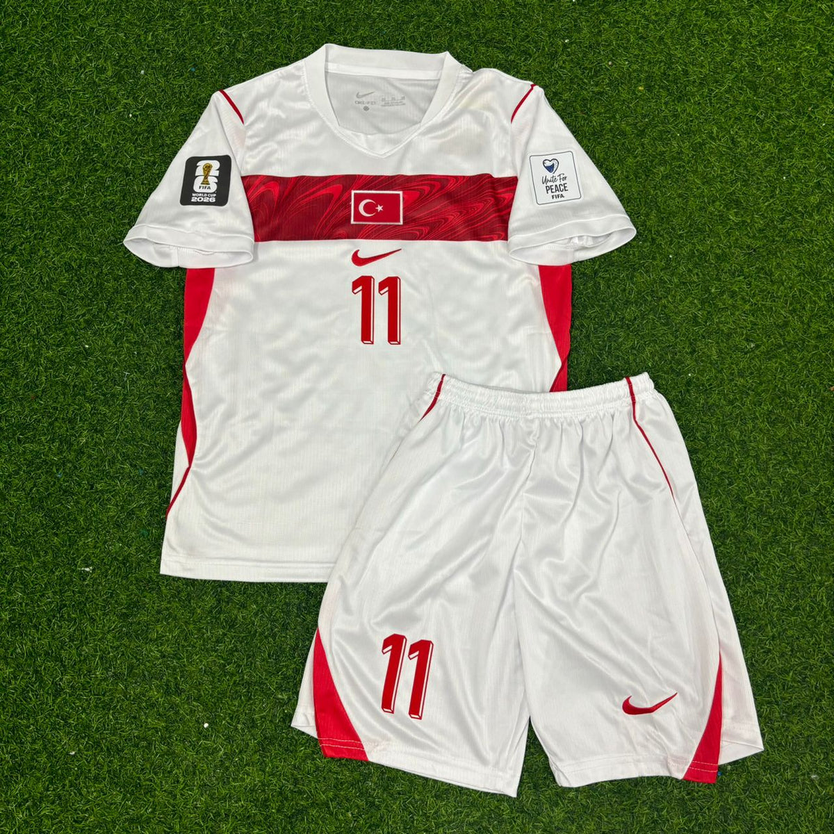 Turkey Türkiye 2026 World Cup Away White KIDS Football Jersey – Kenan Yıldız #11 – Front View